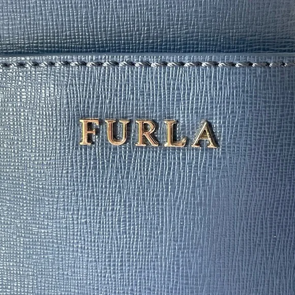 Furla blue leather crossbody satchel bag - Picture 10 of 16